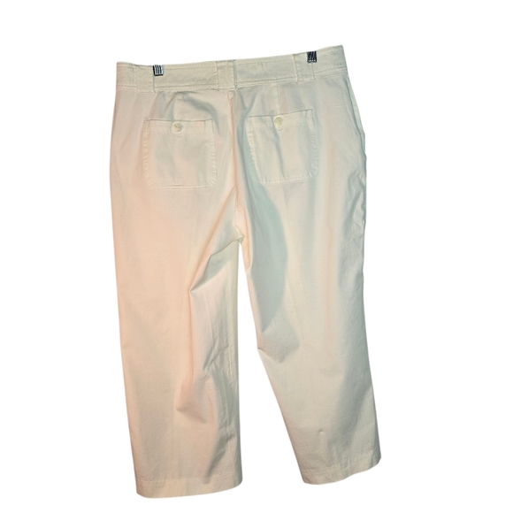 NWT Coldwater Creek White Capri Pants Cotton/Spandex Back Pockets Size 12 - Picture 2 of 13